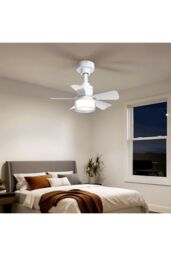 Living and Home Graceful LED Ceiling Fan Light in White - thumbnail 2