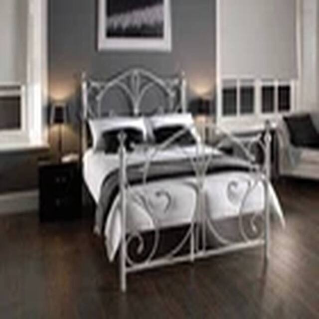 Havendro 4ft6 Double Bed - Black or White Luxury Metal Bed White - image 1