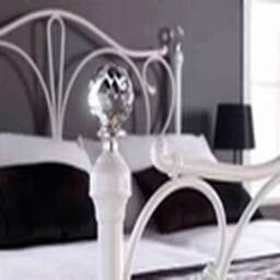 Havendro 4ft6 Double Bed - Black or White Luxury Metal Bed White - thumbnail 2