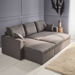 sweeek 3-seater reversible corner sofa bed with storage in Grey - thumbnail 3