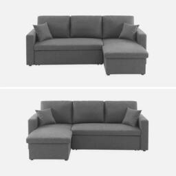 sweeek 3-seater reversible corner sofa bed with storage in Grey - thumbnail 8
