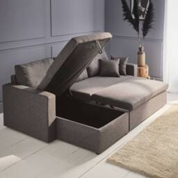sweeek 3-seater reversible corner sofa bed with storage in Grey - thumbnail 7