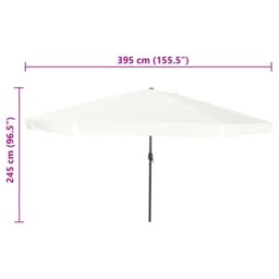 Berkfield Home Garden Umbrella 395x245 cm Sand White - thumbnail 7