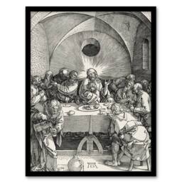 Artery8 Albrecht Durer Large Passion Series The Last Supper Framed Art Print in Grey - Size: A4 - thumbnail 1