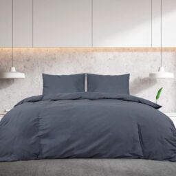 Berkfield Home Duvet Cover Set Anthracite 200x200 cm Light-weight Microfiber in Black - thumbnail 3