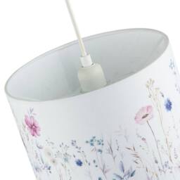 Happy Homewares Pink & Lilac Floral Round Lamp Shade with White Cotton Inner Lining - Size: 10 inches - thumbnail 5