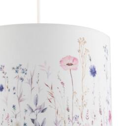 Happy Homewares Pink & Lilac Floral Round Lamp Shade with White Cotton Inner Lining - Size: 10 inches - thumbnail 4