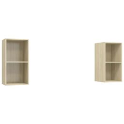 Berkfield Home Wall-mounted TV Cabinets 2 pcs Sonoma Oak Engineered Wood in Brown - thumbnail 2