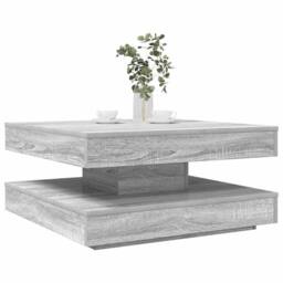 Berkfield Home Coffee Table 360-Degree Rotatable Grey Sonoma 70x70x34.5 cm - thumbnail 2