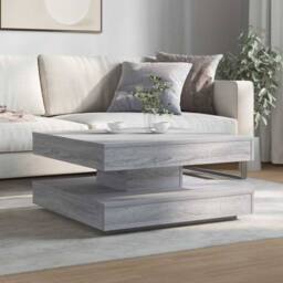 Berkfield Home Coffee Table 360-Degree Rotatable Grey Sonoma 70x70x34.5 cm - thumbnail 3