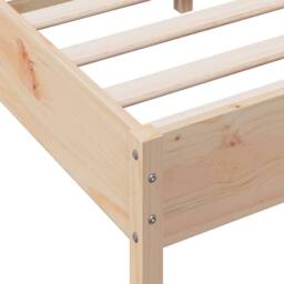 Berkfield Home Beautiful Bed Frame without Mattress 120x200 cm Solid Wood Pine in Natural - Size: Small Double - thumbnail 7