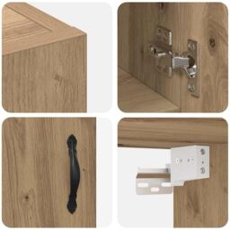 Berkfield Home Wall Cabinet Artisan oak 60 x 31 x 60 cm Engineered wood in Brown - thumbnail 9