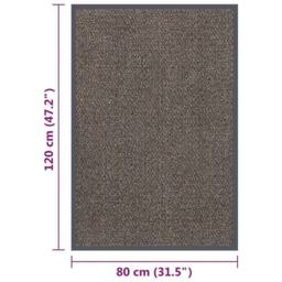Berkfield Home Doormat Tufted 80x120 cm Dark Brown - thumbnail 5