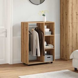 Berkfield Home Wardrobe Artisan Oak 80x40x110 cm Engineered Wood in Brown - Size: 80 x 40 x 110 cm - thumbnail 3