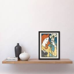 Artery8 Salon des Cent Woman With Flower Grasset Framed Wall Art Print - Size: A4 - thumbnail 4