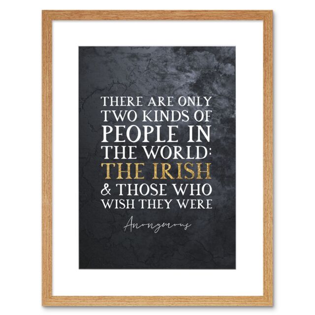 "Artery8 Wall Art Print Slate Quote St Patricks Day Irish People Artwork Framed 9X7 Inch in Beige - Size: W7"" x H9""" - image 1