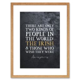 "Artery8 Wall Art Print Slate Quote St Patricks Day Irish People Artwork Framed 9X7 Inch in Beige - Size: W7"" x H9""" - thumbnail 1