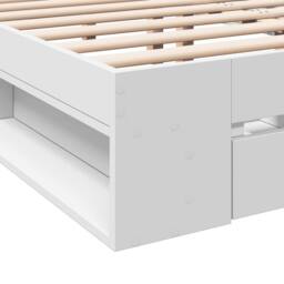 Berkfield Home Bed Frame with Drawers without Mattress White 120x200 cm - Size: Small Double - thumbnail 8