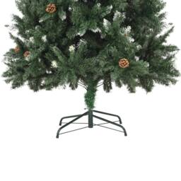 Berkfield Home Artificial Christmas Tree with Pine Cones & White Glitter 210 cm in Green - thumbnail 6