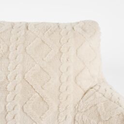 OHS Cable Knit Fleece Long Bolster Cushion Soft Maternity Support Pillow in Cream - thumbnail 5