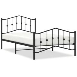 Berkfield Home Metal Bed Frame with Headboard & Footboard Black 100x200 cm - thumbnail 2