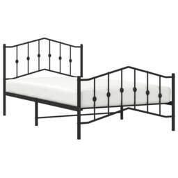Berkfield Home Metal Bed Frame with Headboard & Footboard Black 100x200 cm - thumbnail 3
