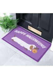 Artsy Mats Happy Halloweenie Indoor Outdoor Doormat (70 x 40cm) in Purple - Size: 40 cm x 70 cm - thumbnail 1