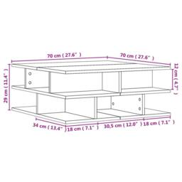 Berkfield Home Coffee Table Brown Oak 70x70x29 cm Engineered Wood - Size: 70 x 70 x 29 cm - thumbnail 9