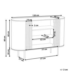 Wyld and Coco Retro Dark Brown Particle Board Sideboard with Black Metal Legs - thumbnail 3