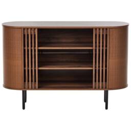 Wyld and Coco Retro Dark Brown Particle Board Sideboard with Black Metal Legs - thumbnail 4