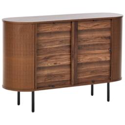 Wyld and Coco Retro Dark Brown Particle Board Sideboard with Black Metal Legs - thumbnail 5