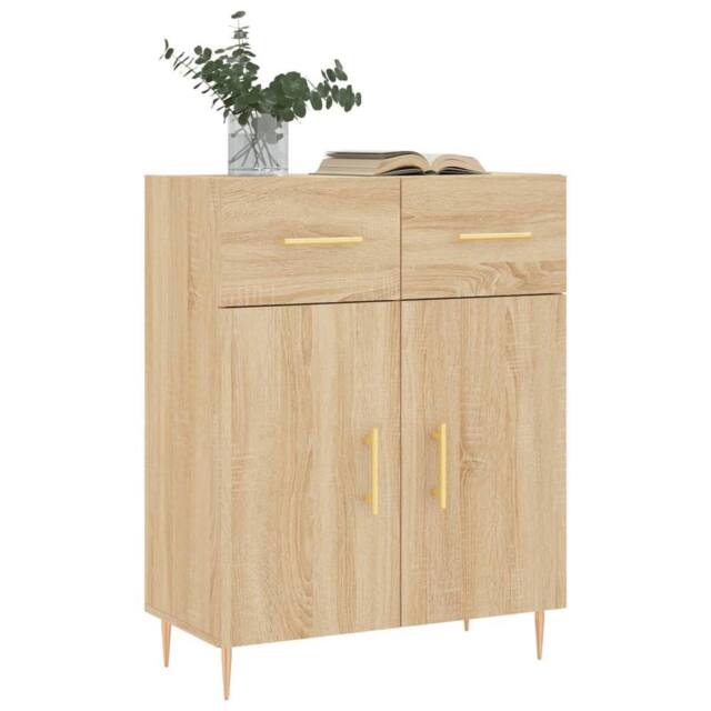 Berkfield Home Sideboard Sonoma Oak 69.5x34x90 cm Engineered Wood in Light Oak - image 1