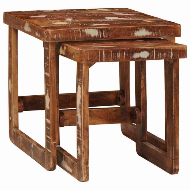 Berkfield Home End Tables Multicolour Solid reclaimed wood - image 1