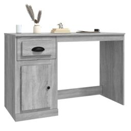 Berkfield Home Desk with Drawer Grey Sonoma 115x50x75 cm Engineered Wood - Size: 115 x 50 x 75 cm - thumbnail 4