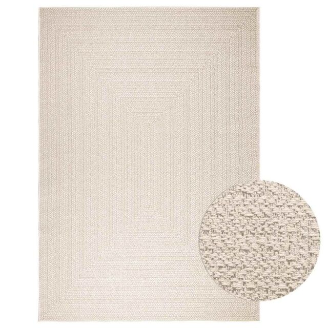 Berkfield Home Rug ZIZUR Cream 200x290 cm Jute Look Indoor & Outdoor - Size: Medium - image 1