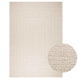 Berkfield Home Rug ZIZUR Cream 200x290 cm Jute Look Indoor & Outdoor - Size: Medium - thumbnail 1