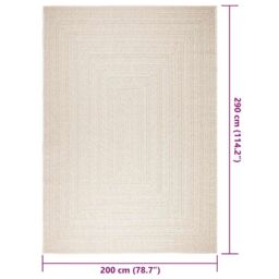 Berkfield Home Rug ZIZUR Cream 200x290 cm Jute Look Indoor & Outdoor - Size: Medium - thumbnail 9