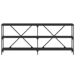 Berkfield Home Console Table Black 180x30x75 cm Engineered Wood & Iron - Size: 180 x 30 x 75 cm - thumbnail 4