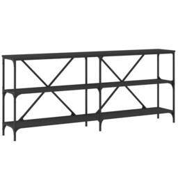Berkfield Home Console Table Black 180x30x75 cm Engineered Wood & Iron - Size: 180 x 30 x 75 cm - thumbnail 1