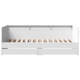 Berkfield Home Daybed with Drawers without Mattress White 100x200 cm - thumbnail 4