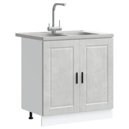 "Berkfield Home Sink Base Cabinet¬†""Porto"" with Sink Concrete Grey 80x46x84, 5 cm¬†Engineered Wood" - thumbnail 3
