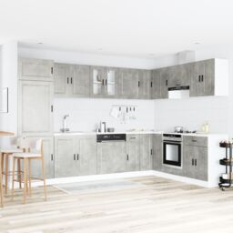 "Berkfield Home Sink Base Cabinet¬†""Porto"" with Sink Concrete Grey 80x46x84, 5 cm¬†Engineered Wood"