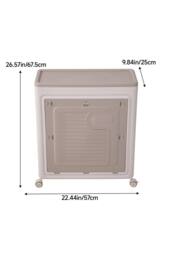 Living and Home 2-Door 70L Folding Storage Box Toy&Clothes Storage Hamper with Flip-top Lid & Wheels in Cream - thumbnail 6