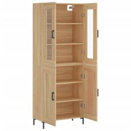 Berkfield Home Highboard Sonoma Oak 69.5x34x180 cm Engineered Wood in Light Tan - thumbnail 4