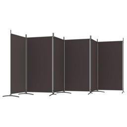 Berkfield Home 6-Panel Room Divider Brown 520x180 cm Fabric - thumbnail 5