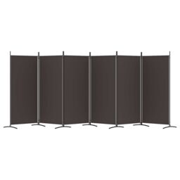 Berkfield Home 6-Panel Room Divider Brown 520x180 cm Fabric - thumbnail 4