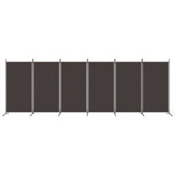 Berkfield Home 6-Panel Room Divider Brown 520x180 cm Fabric - thumbnail 3