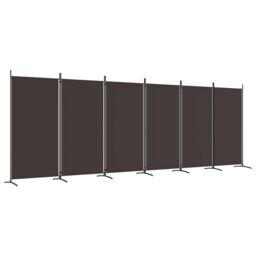 Berkfield Home 6-Panel Room Divider Brown 520x180 cm Fabric - thumbnail 2