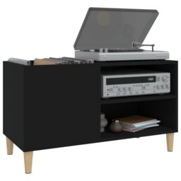 Berkfield Home Record Cabinet Black 84.5x38x48 cm Engineered Wood - thumbnail 4