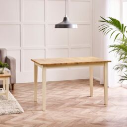 FurnitureboxUK Salcombe Large Rectangular Wooden Table & 6 Whitby Dining Chairs in Cream - thumbnail 3